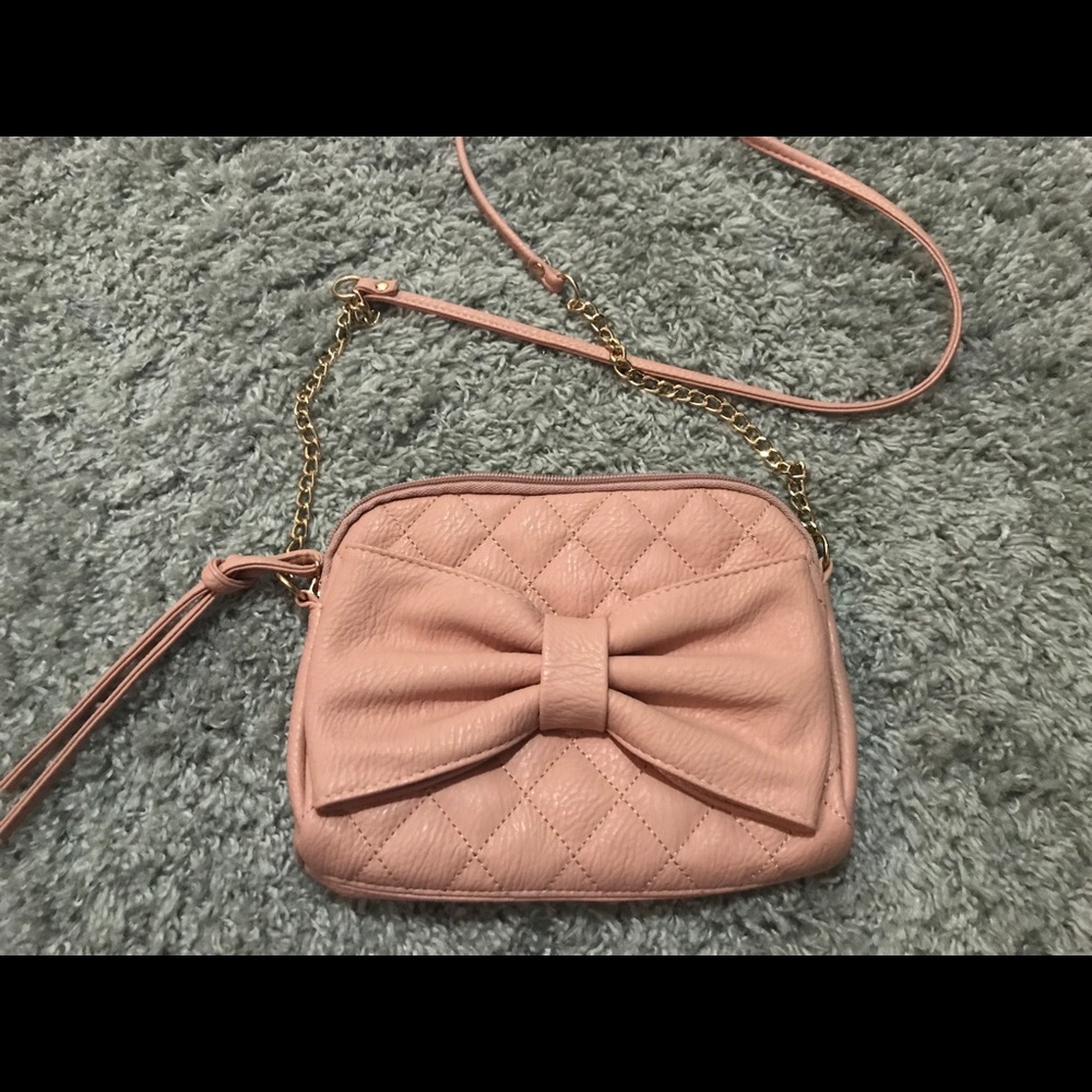 Charlotte Russe Pink Bow Crossbody Purse